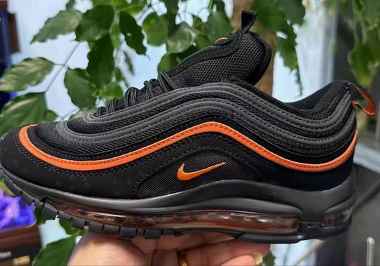 Cheap Nike Air Max 97 Black Orange Men's Women's Running Shoes-019